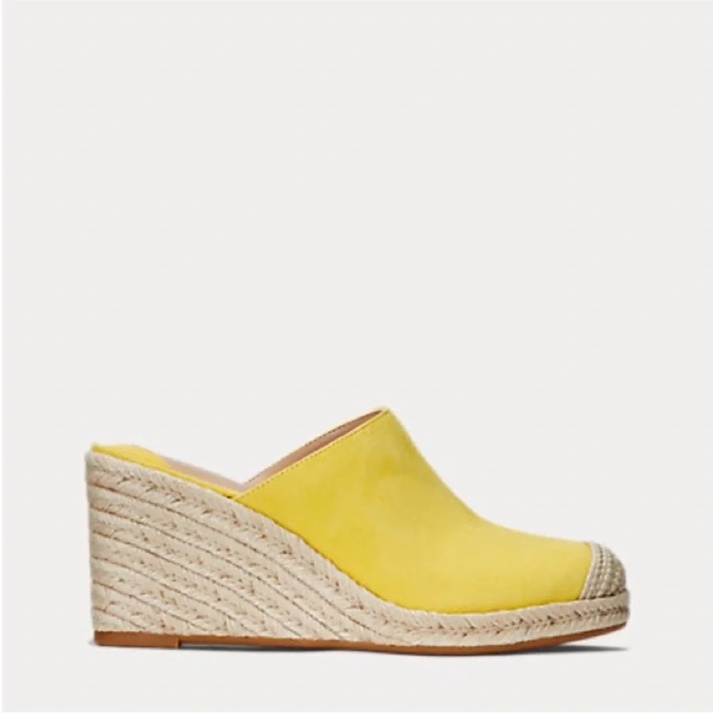 Lauren Ralph Lauren Pennie Suede Espadrille Wedge Shoe Size 7.5 NWT